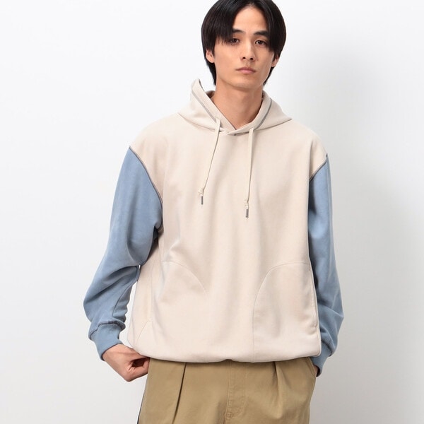 カットスエード プルオーバーパーカ | パープル＆イエロー(Purple