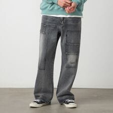 リメイク風加工 デニムパンツ