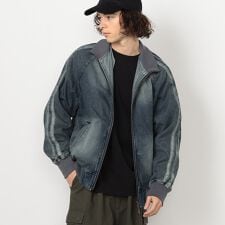フェード加工デニム トラックジャケット
