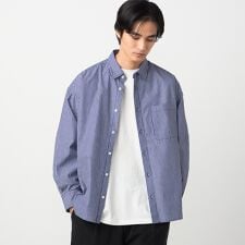 バック刺繍 ストライプシャツ