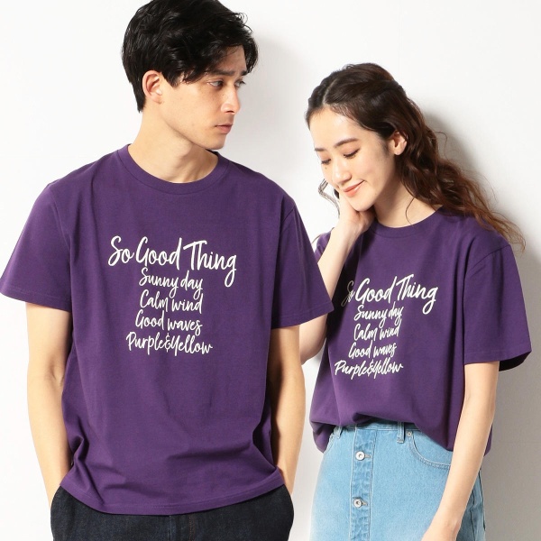 半袖クルーネックＴシャツ | パープル＆イエロー(Purple & Yellow