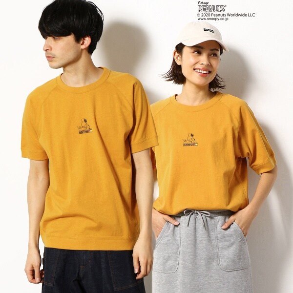 スヌーピー 半袖ラグランＴシャツ | パープル＆イエロー(Purple 