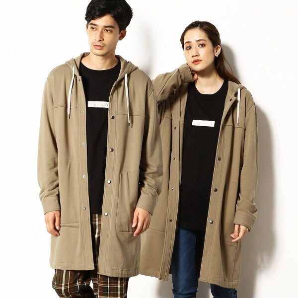 裏毛 フーデットコート | パープル＆イエロー(Purple & Yellow