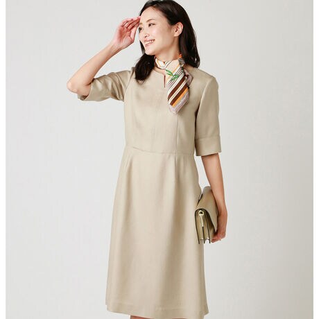 ウォッシャブル ハンサムセットアップ 麻調ツイル 5分袖ワンピース ニューヨーカー Newyorker ファッション通販 マルイウェブチャネル Cb001 437 63 01