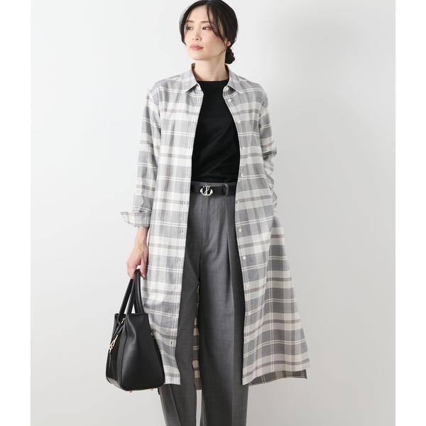 【エーグル】エーグル AIGLE チェックシャツドレス AIGLE シャツワンピース ウールチェックシャツドレス
