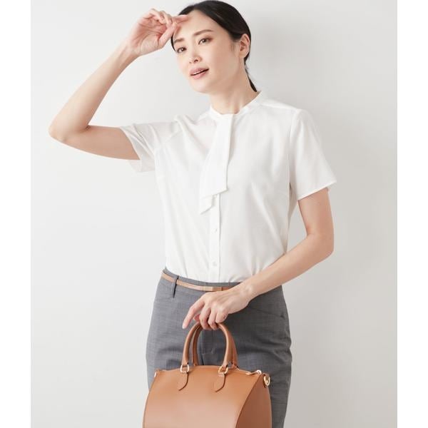 ミニドットデシン フリルスタンドギャザーブラウス | ニューヨーカー