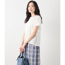コットンナイロントリコット 前裾ドロストプルオーバー