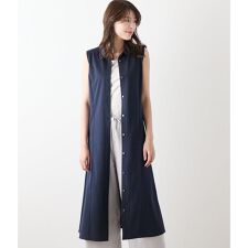 【接触冷感】ハイツイストツイル ノースリーブシャツワンピース