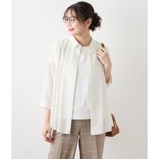 スパンビエラ 7分袖タックシャツ