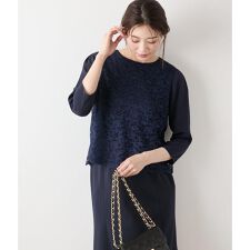 TR天竺フラワーレース 7分袖プルオーバー