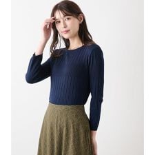 【手洗い可能】レーヨンポリストレッチ 7分袖クルーネックプルオーバー