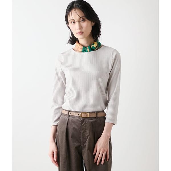 ニューヨーカー（NEWYORKER）/リブストレッチ クルーネック7分袖カットソー リブストレッチ クルーネック7分袖カットソー | ニューヨーカー