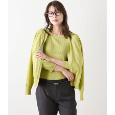 【手洗い可能】レーヨンポリストレッチ Vネックカーディガン