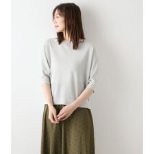 【手洗い可能】TCラメホールガーメント(R) クルーネック7分袖プルオーバー