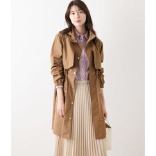 【ウォッシャブル】TCナチュラルクロス フード付きアウター