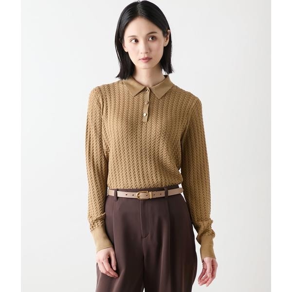 【美品】POLO ラルフローレン ケーブルニットクロップドポロシャツ ケーブルニット クロップド ポロシャツ | ポロ ラルフ ローレン