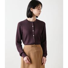 【手洗い可能】ケーブルクルーネックカーディガン