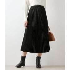 フェイクスエード アコーディオンプリーツスカート