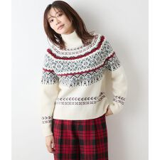 フェアアイル ハイネックニットプルオーバー