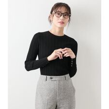 【手洗い可能】ウォッシャブルウール ランダムリブプルオーバー