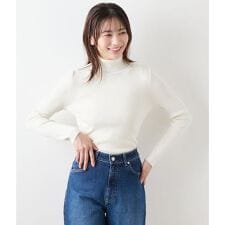 【手洗い可能】レーヨンポリストレッチ リブタートルネックプルオーバー