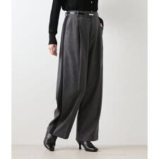 【ストレッチ】デニム調メランジストライプ サイドラインタックパンツ