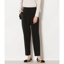 ストレッチツイル ワンタック1タックテーパードパンツ(ブラック)