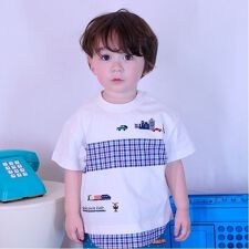 【人気商品のため再入荷】乗り物異素材切替半袖Tシャツ