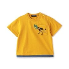 化石プリント胸ポケット半袖Tシャツ