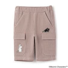 MOOMIN/刺しゅうストライプ6分丈パンツ