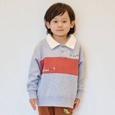 乗り物刺しゅうポロスウェット