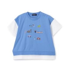 乗り物フェイクレイヤード半袖Tシャツ