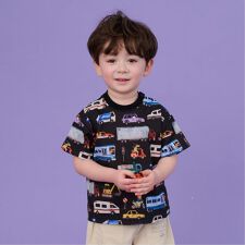 乗り物総柄半袖Tシャツ
