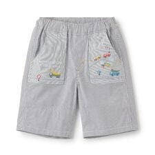 乗り物刺しゅう5分丈パンツ