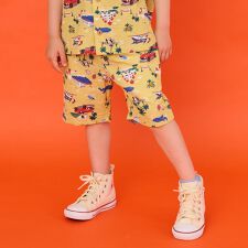 乗り物総柄5分丈シェフパンツ