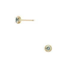 K10イエローゴールド　アクアマリンピアス