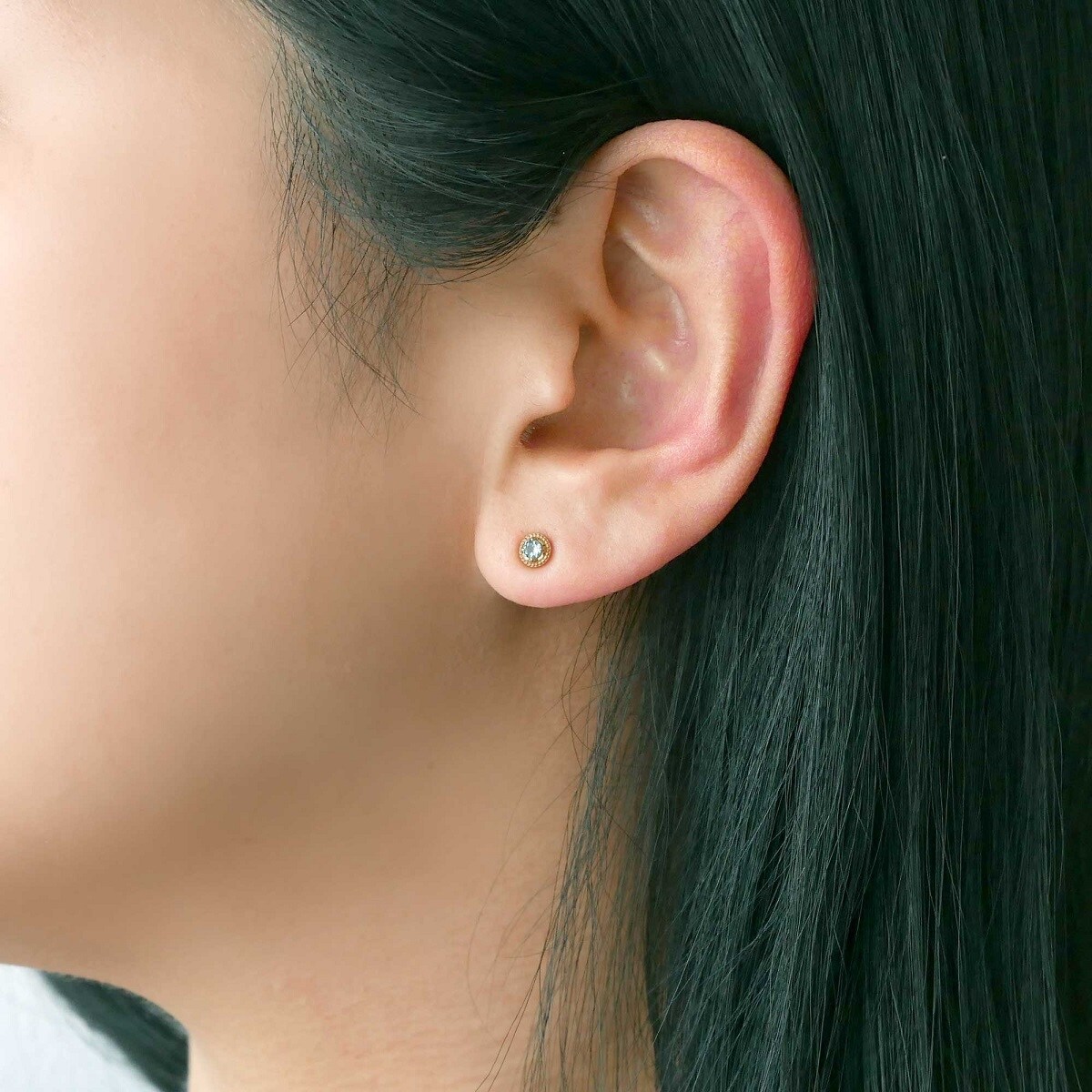 K10イエローゴールド アクアマリンピアス | VA ヴァンドーム青山(VA