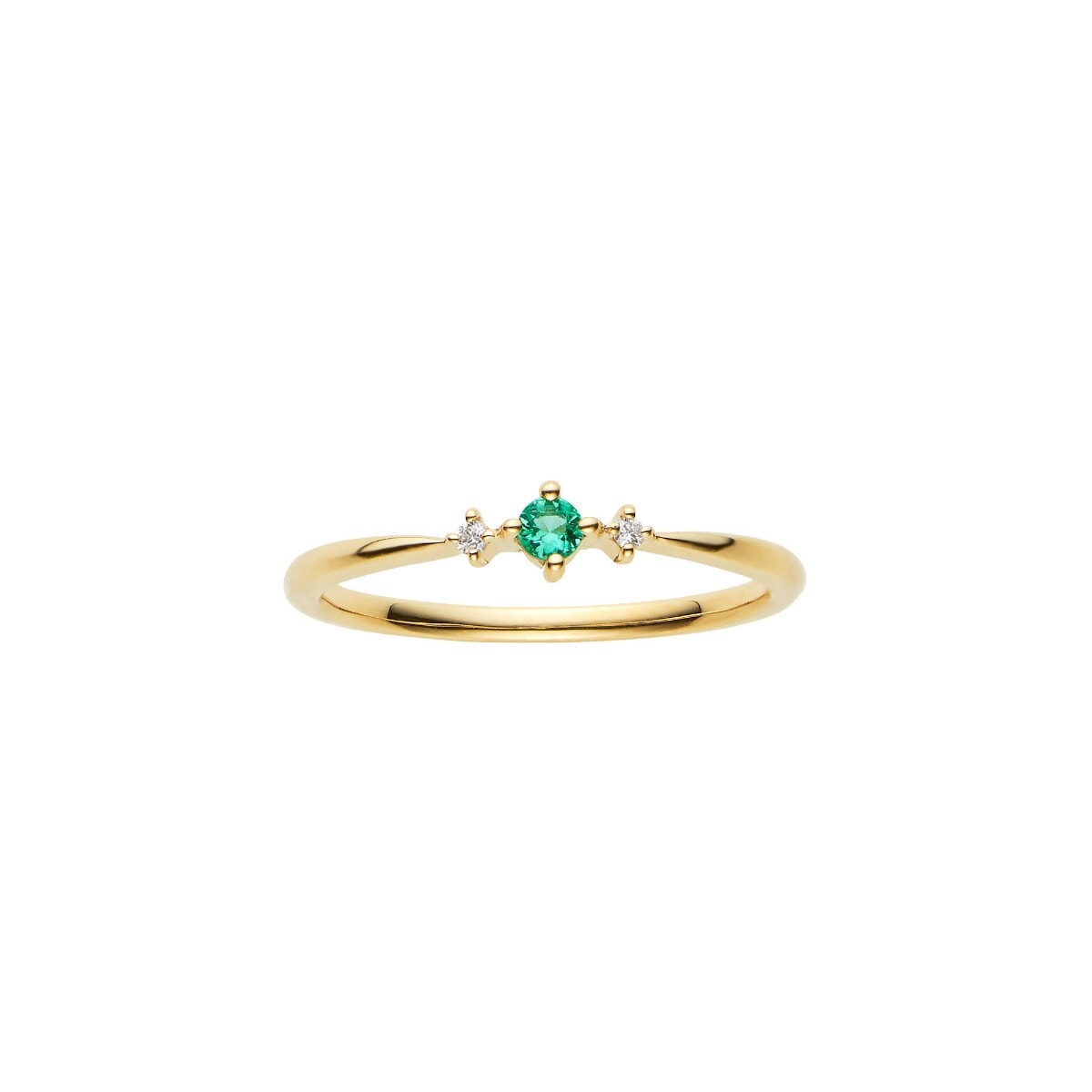 うのにもお得な情報満載！ K10YG スクエアカットリング【5 ダイヤモンド0.02ct エメラルド アクセサリー