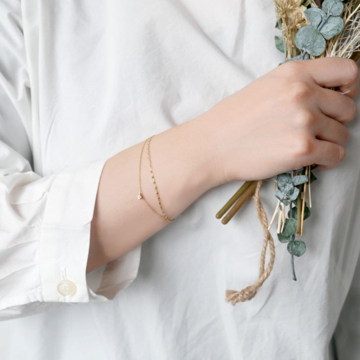 K18イエローゴールド ダイヤモンド 2連ブレスレット | ヴイエー