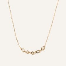 K10YG ジュエルモザイク ホワイトカラー ネックレス