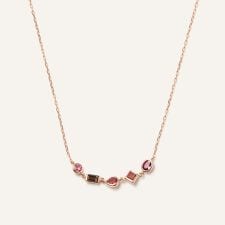 ヴイエー ヴァンドーム青山(va vendome aoyama)のK10PG ジュエルモザイク ピンクカラー ネックレス