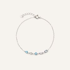 K10WG ジュエルモザイク ブルーカラー ブレスレット