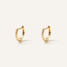 K18YG ダイヤモンド フープピアス