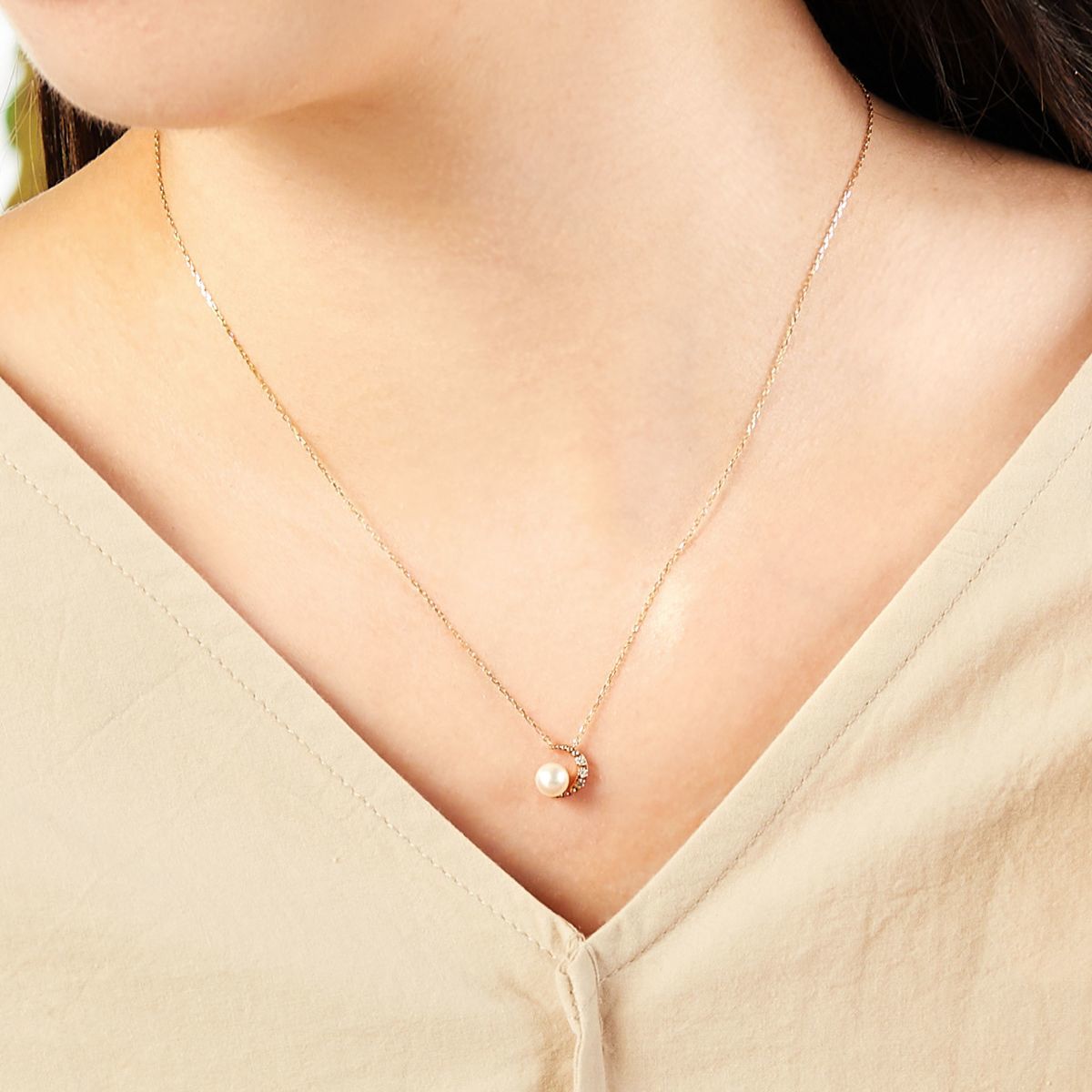 【K10YG 天然ダイヤモンドネックレス】 K10YG ダイヤモンド ネックレス | VERITEOnline-Shop