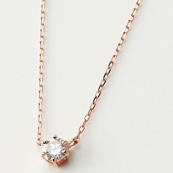 VI(ヴイアイ) K18PGダイヤモンド一石ネックレス(0.10ct) | ヴイエー