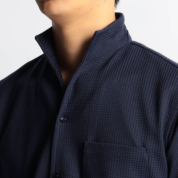 ボックスミニワッフルイタリアンカラー半袖シャツ | ハイダウェイ