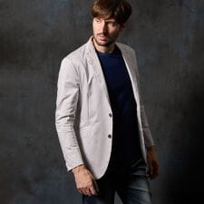 ハイダウェイ(HIDEAWAYS)のコットンストレッチサテンジャケット