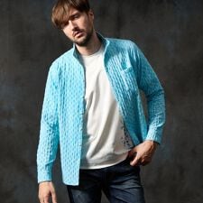 ハイダウェイ(HIDEAWAYS)のカラーコーティングスタンドカラーシャツ