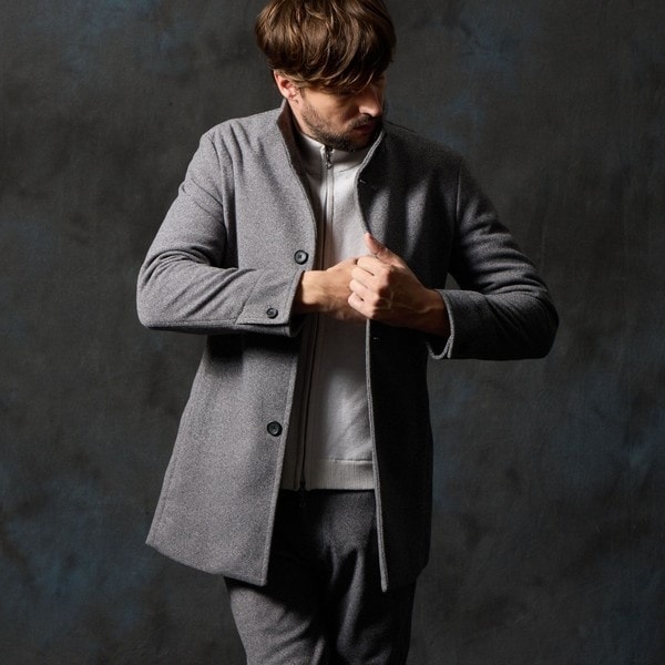 ハイダウェイ（HIDEAWAYS）/ダブルフェイス　ミドル丈スタンドコート ダブルフェイス ミドル丈スタンドコート | ハイダウェイ(HIDEAWAYS