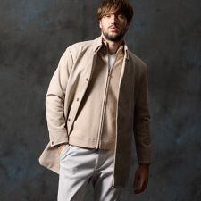 ハイダウェイ(HIDEAWAYS)のマイクロ起毛ポンチ　ムラプリントスタンドコート